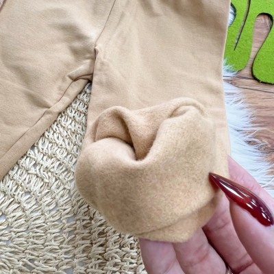  Conj. Jaqueta de Pelinho com Laço e Calça Legging - Areia